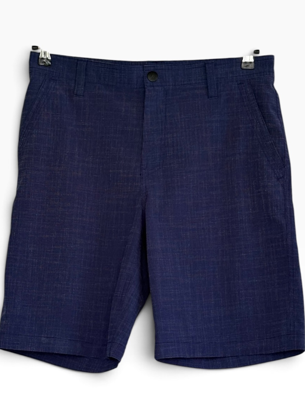 G.H. Bass & Co. Men's Navy Textured Flat-Front Shorts Size 32W 10L